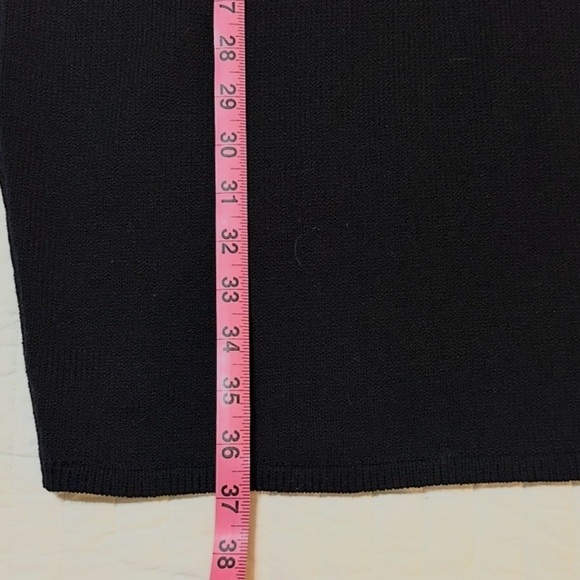 Vintage 1980-90s St John Santana Knit Gold Embellished Mock Neck Mini Dress Sz 2 - Picture 7 of 8